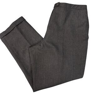 Vtg Gray Cuffed 100% Wool Trousers Slacks Career Pants Winter, Women's Size 18